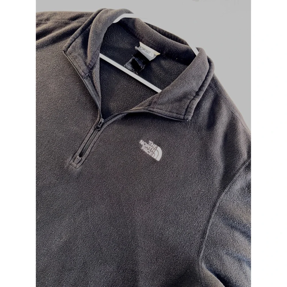 The North Face Mens XL Black TKA 100 Quarter Zip Fleece Pullover TCF3 TMF3 TWF3